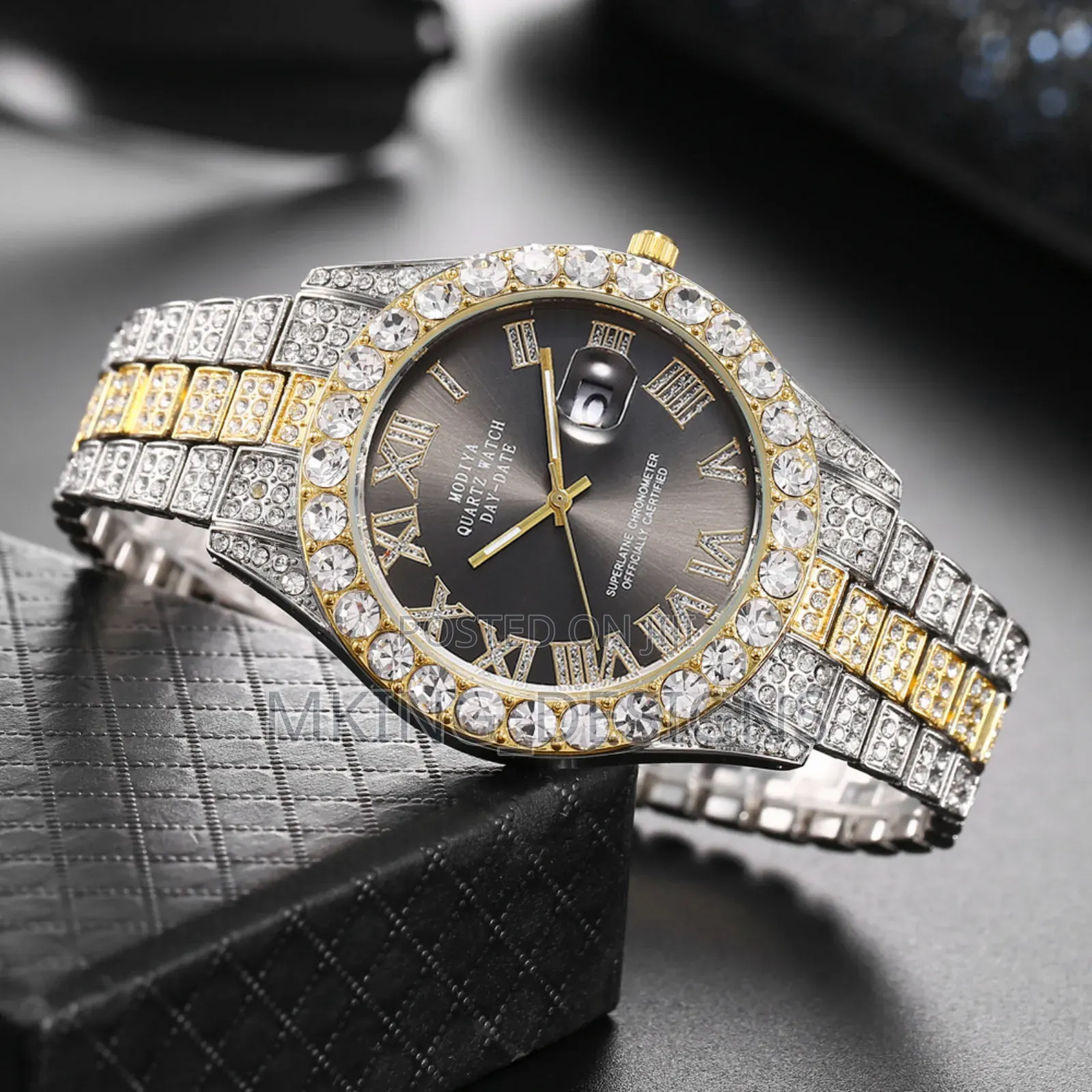 Elegant Men’s Gold Watch Black Dial (Fully Boxed)